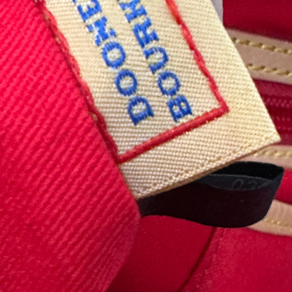 Dooney and Bourke Red with Blue Polka Large Shopper Dot Tote & Dustbag EUC - Picture 10 of 12